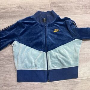 Nike Women's Blue and Light Blue Bomber Jacket